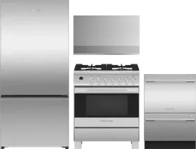 4 Piece Package Includes Refrigerator, Range, Hood And Dishwasher